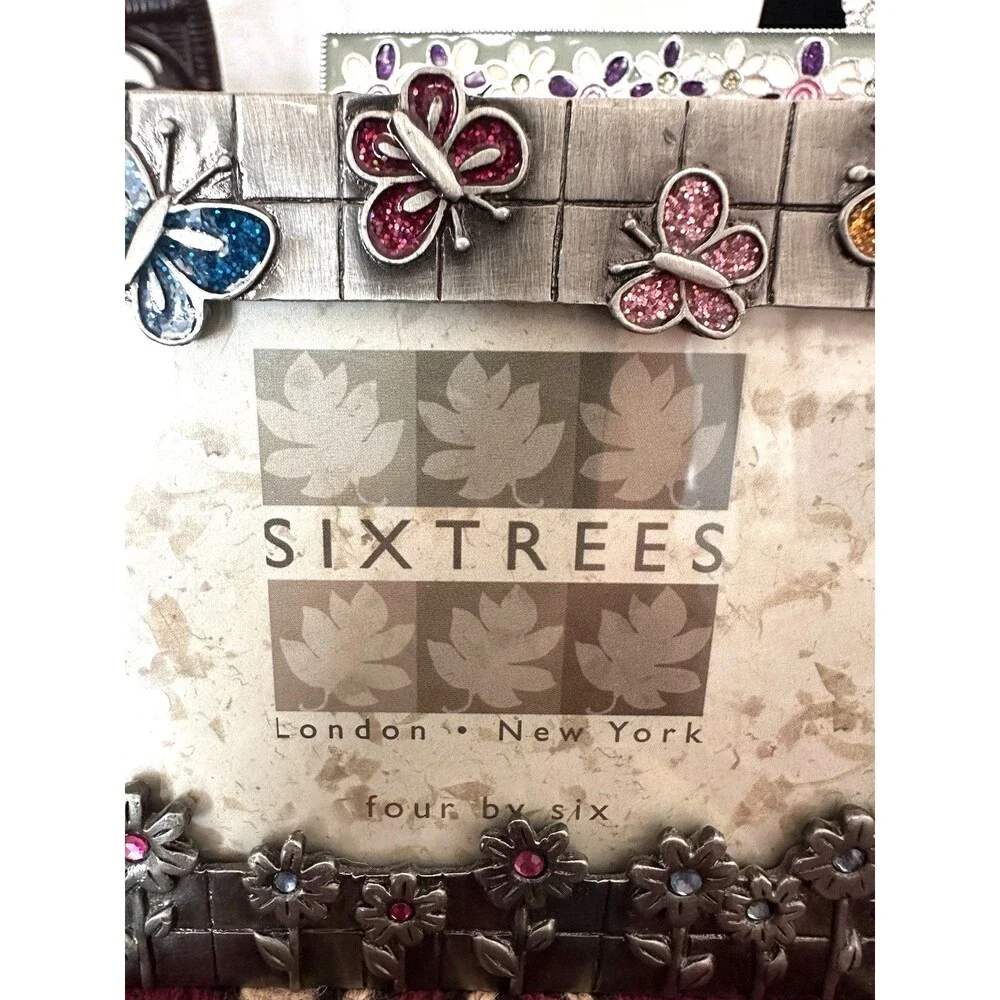 Whimsical Girl Butterfly Sixtrees  Photo Frame Enamel Jeweled 6X4